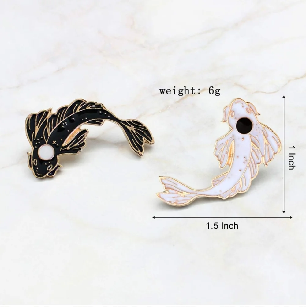 Black and White Fish Pin